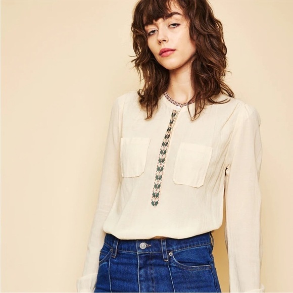 Marie Louise de Monterey Braid Blouse in Antique Embroidered Shirt Sz 10 NEW - Picture 11 of 15